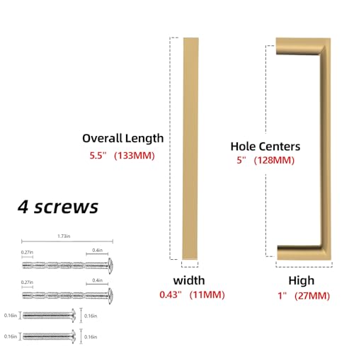 Champagne Bronze Kitchen Cabinet Pulls 5 Inch 10 Pack - color: Champagne Bronze, size: 5'' Hole Center(128mm)