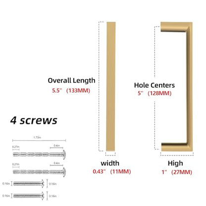 Champagne Bronze Kitchen Cabinet Pulls 5 Inch 10 Pack - color: Champagne Bronze, size: 5'' Hole Center(128mm)