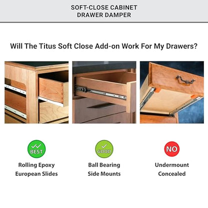 Titus Soft-Close Device For Drawers in Face-Frame Cabinets White