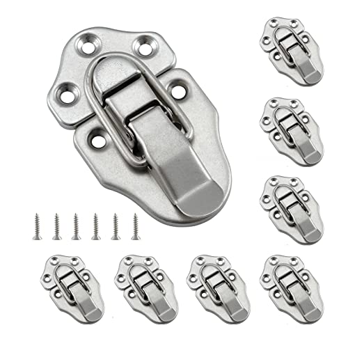 Duckbill Hasp Latches, Small Toggle Box Latches, Satin Nickel, 8 Pack - color: Satin Nickel, size: 8 Sell Pack