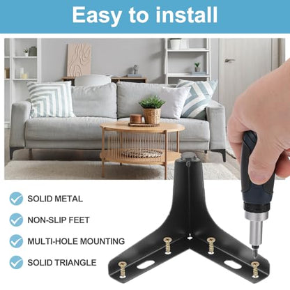 PATIKIL 4 Inch Metal Furniture Legs, 4 Pcs Triangle Furniture Replacement Feet Modern Style Couch Legs for Table Chair Cabinet Cupboard Sofa, Black - color: Black, size: 4 Inch