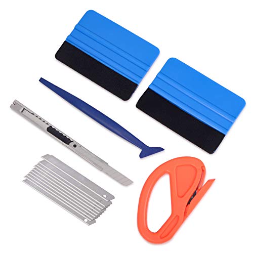 Gomake Vinyl Wrap Tool Kit Car Window Tint Installation Tools Wrapping Kit - color: Mix Color