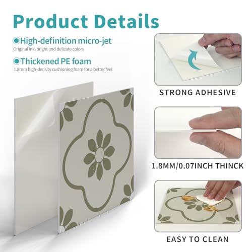 VICCI 12Pcs Peel and Stick Tile Sticker, 5.9x5.9 inch - color: Art-232, size: 5.9x5.9IN*12PCS