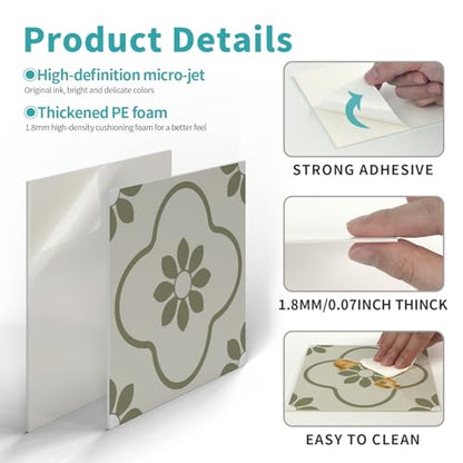 VICCI 12Pcs Peel and Stick Tile Sticker, 5.9x5.9 inch - color: Art-232, size: 5.9x5.9IN*12PCS