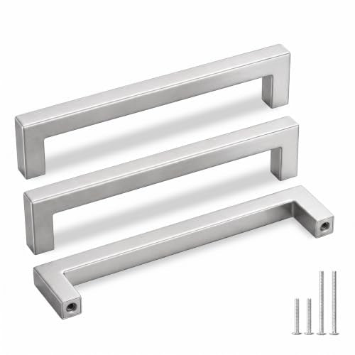 Goldenwarm 30 Pack 6-1/4" Brushed Nickel Cabinet Pulls Cabinet Handles - color: Brushed Nickel, size: 6-1/4in Hole Centers