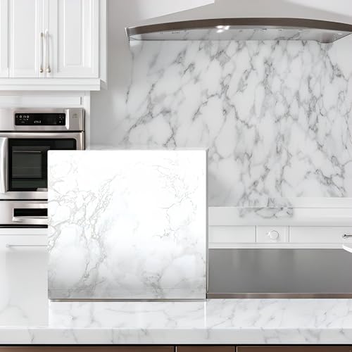 EZ FAUX DECOR Premium 36” x 72” Kitchen Countertop Vinyl Laminate Cover Waterproof Self Adhesive Durable White Marble Contact Paper for Countertops Peel and Stick Backsplash (6ft) - size: 36" x 72"