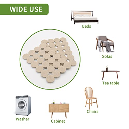 Felt Furniture Pads for Hardwood Floors 96 PCS, 1" Round, Beige - size: 96PCS 1 inch Round Beige