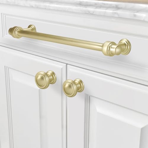 10 Pack 15 inch Brushed Brass Kitchen Cabinet Handles Cabinet Pulls Gold Drawer Pulls Kitchen Cabinet Hardware Handles Dresser Handles - color: Brushed Brass, size: 15" Hole Center（381mm）