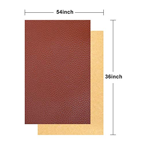 TORRAMI Soft Faux Leather Fabric, 1 Yard 54 x 36 in, Brown PU Leather - color: Brown, size: 1 Yard (54 x 36 inch)