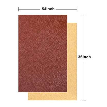 TORRAMI Soft Faux Leather Fabric, 1 Yard 54 x 36 in, Brown PU Leather - color: Brown, size: 1 Yard (54 x 36 inch)