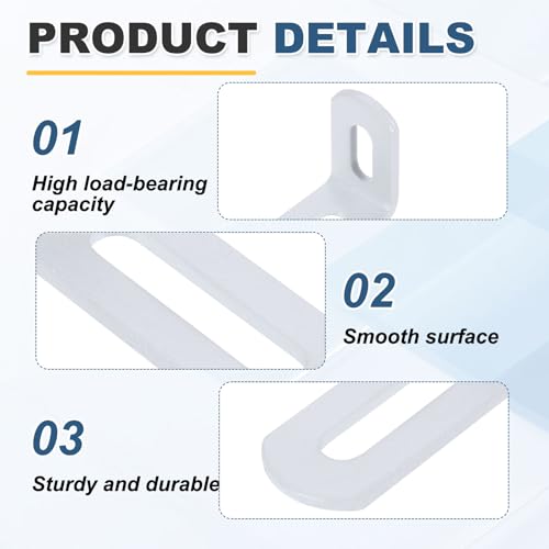 uxcell 8 Pcs Adjustable Right Angle Brackets 2"x1.2"x0.7" White - color: White, size: 2"x1.2"x0.7"