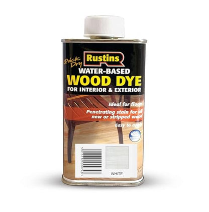 Rustins Quick Dry Water-Based Wood Dye White 250ml | 8.5 Fl. Oz.