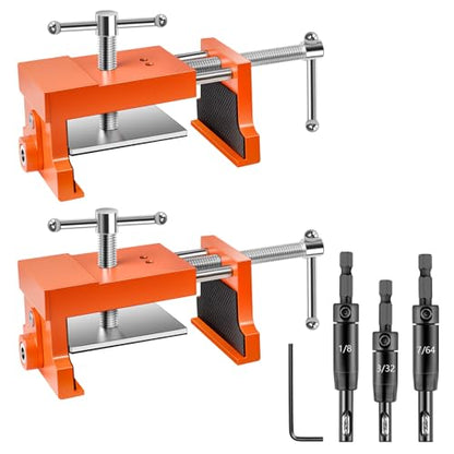 Cabinet Installation Tool Kit – Self Centering Drill Bit Set and Cabinet Clamps, Woodworking Hinge Drill Guide for Doors, Drawers & Hardware Alignment