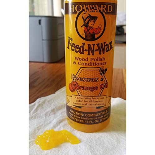 Howard Feed-N-Wax Wood Polish and Conditioner, 16-Ounce & HOWARD RF8 Products Restor-A-Finish, 8 oz, Cherry, 8 Fluid Ounces