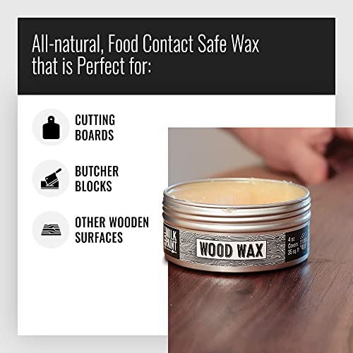 Real Milk Paint, Wood Wax for Finishing, Unfinished Furniture, Cutting Boards, Butcher Blocks, Food Grade, Vegan, 4 oz - size: 4 Ounce (Pack of 1)