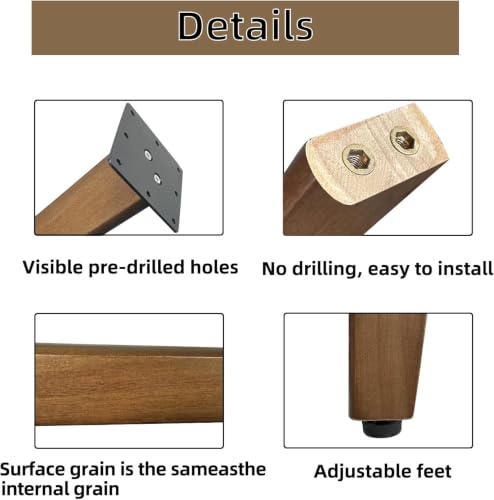 QLLY 30 Inch Solid Wood Table Legs, Wood Furniture Replacement Leg, Walnut - color: Walnut, size: 30"