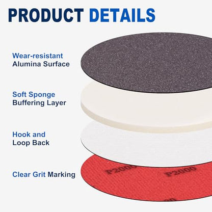 10Pcs 3 Inch Hook and Loop Sponge Sanding Disc, 400 Grit - size: 3 Inch 400 Grit