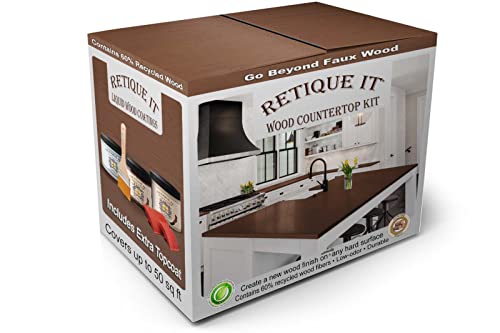 Retique It Liquid Wood Countertop Kit with Wood Gel Stain - Genuine Wood Finished countertops (32 oz (Island), 20 Java), 24 oz (Island) - color: 20 Java, size: 24 oz (Island)