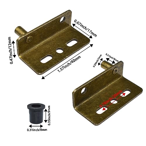 Aifeier ET 2 Sets Pivot Hinges Bronze Heavy Duty Concealed Shaft - color: Bronze