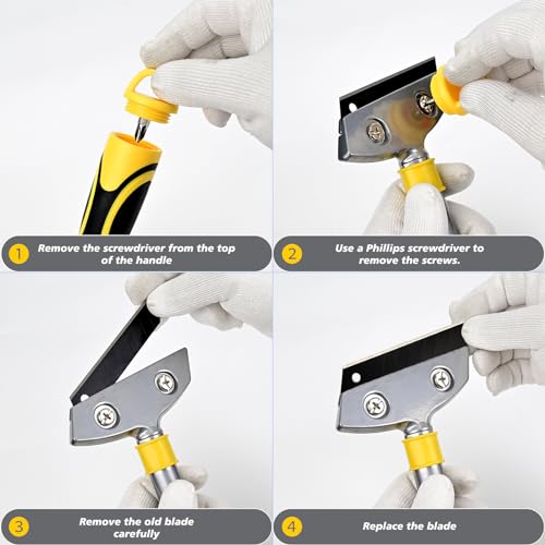 EHDIS Razor Blade Scraper,4 Inch Razor Blade Scraper Tool Tile Paint Scraper Floor Wall Paper Removal Smoothing Scraper for Wood,Window Glass Wallpaper Remover,Painting Stripping, Adhesive Removal