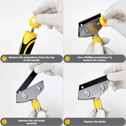 EHDIS Razor Blade Scraper,4 Inch Razor Blade Scraper Tool Tile Paint Scraper Floor Wall Paper Removal Smoothing Scraper for Wood,Window Glass Wallpaper Remover,Painting Stripping, Adhesive Removal