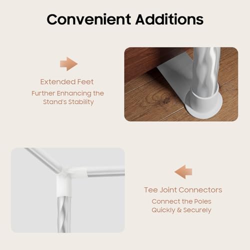 Canopy Bed Frame, Bed Canopy Frame Poles Corner Bracket, Post 4 Corner Bed Poles Netting Bracket Stainless Steel Silver Post with Accessories(King)