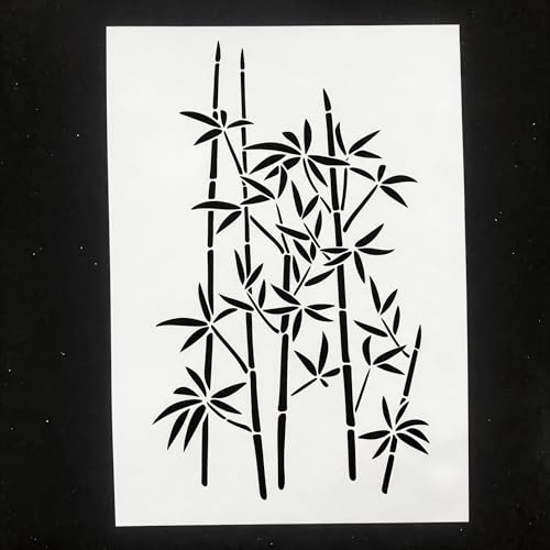 TIAMECH A4 Reusable Oriental Bamboo Tree Stencil for Painting - style: Oriental Bamboo Tree