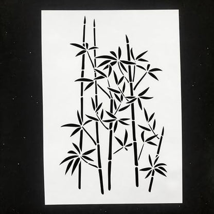 TIAMECH A4 Reusable Oriental Bamboo Tree Stencil for Painting - style: Oriental Bamboo Tree