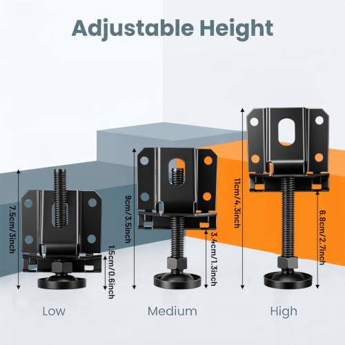 12 PCS Adjustable Leveling Feet, Carbon Steel Furniture Levelers