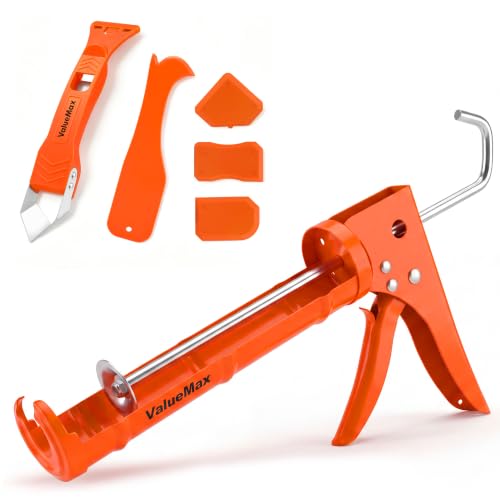 ValueMax 10OZ Caulk Gun kit with Caulk Remover Tool (Orange) - color: Orange