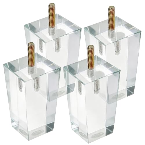 Clear Acrylic Couch Legs, 4 Inch Height, 2 Inch Width, 4Pcs - size: H 4 Inch