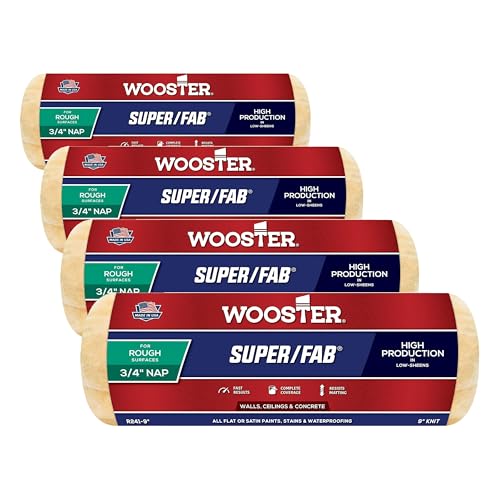 Wooster Brush R241-9 Super/Fab Roller Cover, 3/4-Inch Nap, 9-Inch (Pack of 4) - size: 9 Inch (Pack of 4)
