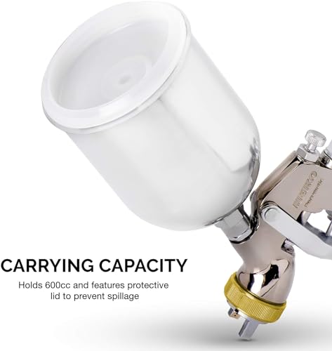 NEIKO 31215A HVLP Spray Gun Paint Sprayer, 1.7 mm Spray Paint Gun, Nozzle Size 600 cc Air Gauge Regulator, Auto Paint Spray Gun, HVLP Spray Gun Kit - style: 1.7mm nozzle