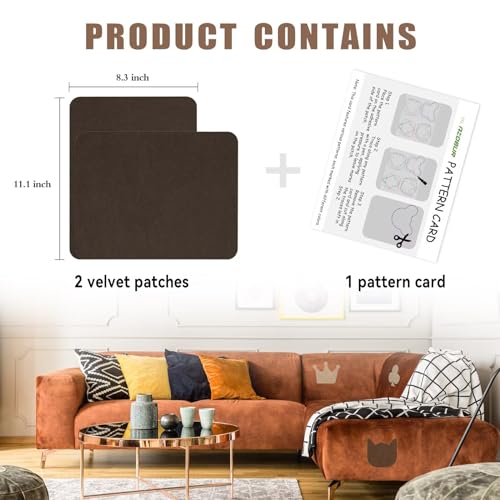 Azobur Fabric Couch Repair Patch 8.3 x 11 inches,Self-Adhesive Fabric Repair Patch for Furniture,Handbag,Sofa,Car Seats-(Khaki) - color: Khaki, size: 8.3" x 11"(2 Pcs)