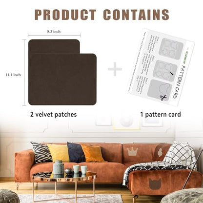 Azobur Fabric Couch Repair Patch 8.3 x 11 inches,Self-Adhesive Fabric Repair Patch for Furniture,Handbag,Sofa,Car Seats-(Khaki) - color: Khaki, size: 8.3" x 11"(2 Pcs)