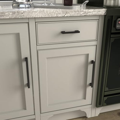 10 Pack 6-1/4 Inch Matte Black Cabinet Handles Solid Drawer Pulls - color: Black, size: 6-1/4 Inch (160 mm) Hole Center