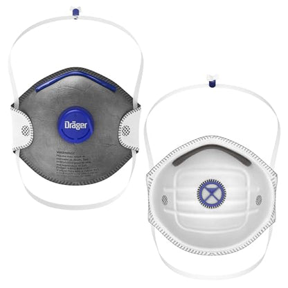 Dräger X-plore 1350 N95 Odor Particulate Respirator with Exhalation Valve, 10 Pack, Size S/M, NIOSH-Certified Dust Mask with Nuisance Level Organic Vapor Relief, Adjustable Head Harness