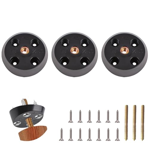 INCREWAY 3PCS ABS Plastic Coffee Table Leg Connection Base,15 Degree Angled Plastic Table Leg Mounting Hardware