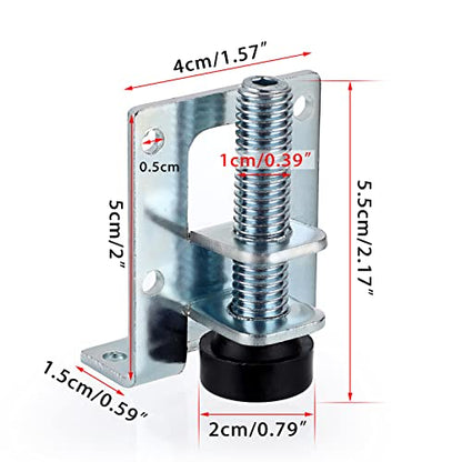 OwnMy 4PCS Heavy Duty Adjustable Furniture Leveling Feets L Shaped Levelers - size: 2.2"H-Silver