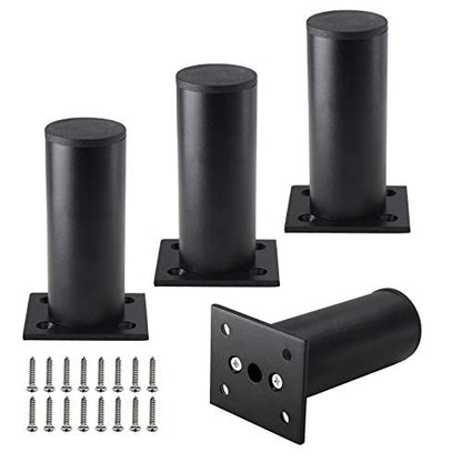 4-Pack Adjustable Aluminum Alloy Furniture Legs 4" Height Black - color: Black, size: 4 Inch