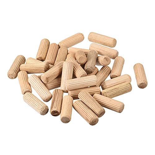 uxcell Wooden Dowel Pins 50pcs 10x30mm|3/8" x1-1/4 Fluted Beveled Ends Wood - size: 10x30mm