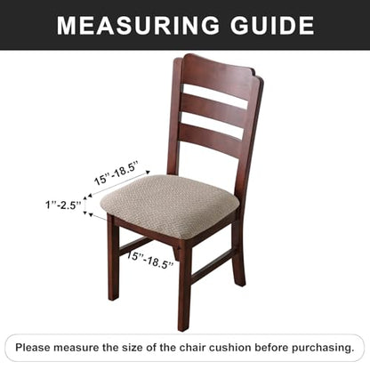 Genina Waterproof Seat Covers for Dining Room Chair Cover Set of 6 - color: Khaki, size: 15-19in Waterproof
