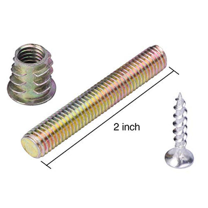 Maricome 4PCS Leg Mounting Plates with Screws for Sofa Couches Tables Furniture Legs Brackets Hardware Attachment Plates Brackets M8 T-Plates