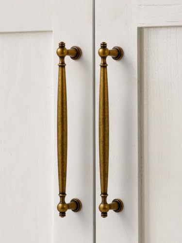 5 Pack Antique Brass Cabinet Pulls 7-9/16" Hole Center - color: Antique Brass, size: 7-9/16" hole center