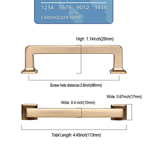 9BUILD 10 Pack 3.75 Inch Champagne Bronze Cabinet Handles,Kitchen Hardware - color: Champagne Bronze, size: 3.75"/96MM Hole Center