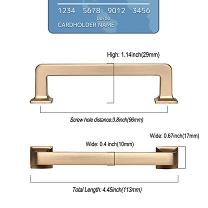 9BUILD 10 Pack 3.75 Inch Champagne Bronze Cabinet Handles,Kitchen Hardware - color: Champagne Bronze, size: 3.75"/96MM Hole Center