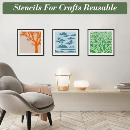 Texture Stencils for Crafts Reusable 16Pcs Stencils(5.9X5.8 Inch) - color: Texture 15