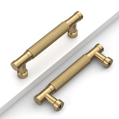Champagne Bronze Knurled Cabinet Handles Kitchen Pulls 3.75 Inch 10 Pack - color: Champagne Bronze, size: 3.75" Hole Center