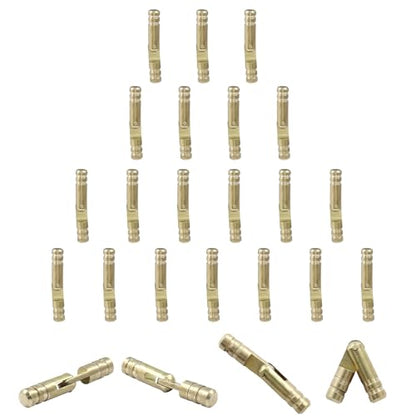 Luomorgo 25 Pcs Barrel Hinges, 4x25mm Brass Hidden Hinges Invisible Hinge, Small Concealed Hinges for Crafts, Wooden Box, Jewelry Box, Cabinet Door - size: 4x25mm