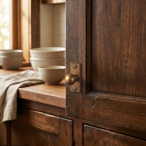 Goo-Ki Antique Brass Cabinet Knobs with Rectangular Backplate, 6 Pack - color: Antique Brass, style: Rectangular Plate